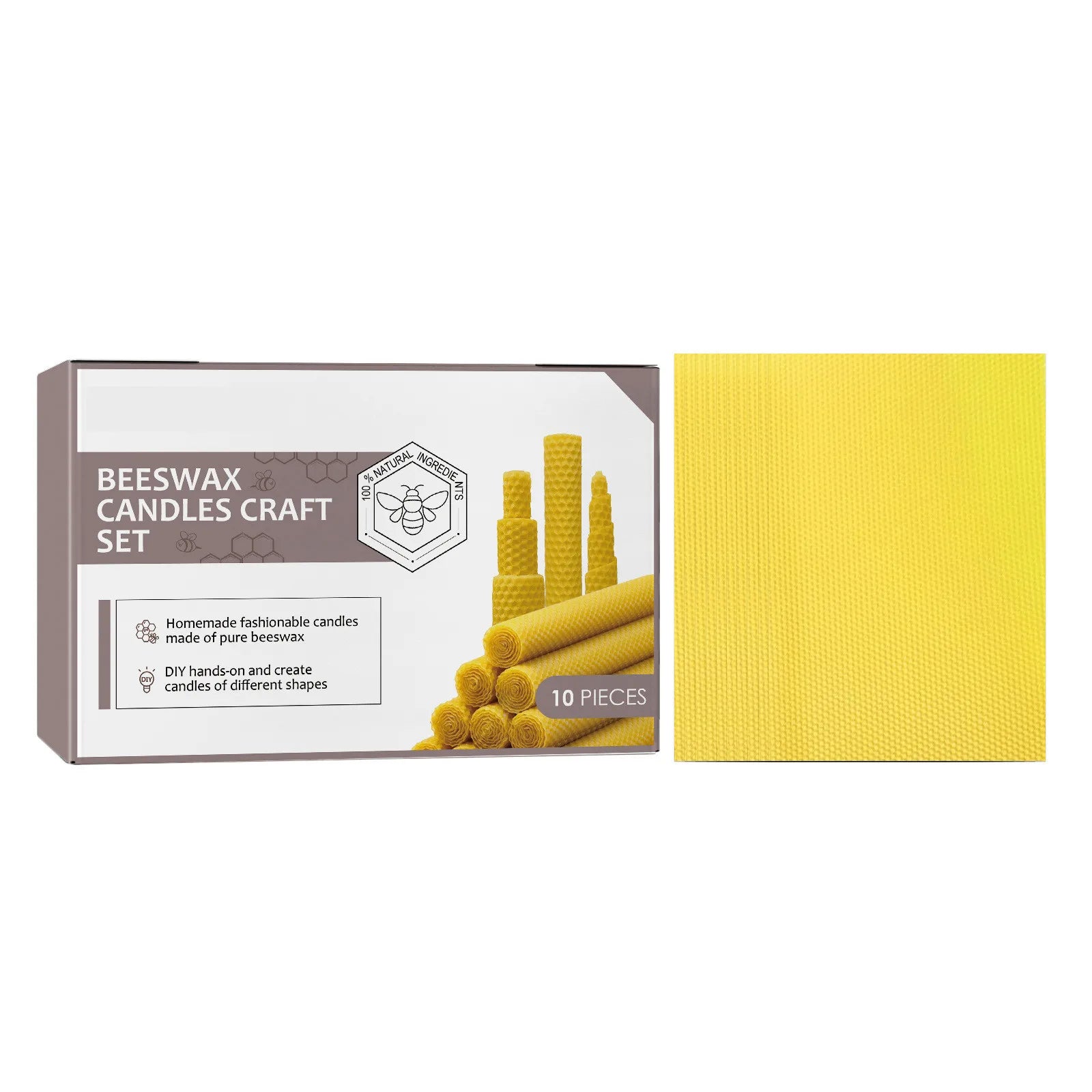 10/20/30pcs Beeswax Sheets Candle Making Craft DIY Kits Honey Candles Maker Full Bees Wax Honeycomb Beekeeping Foundation Sheets