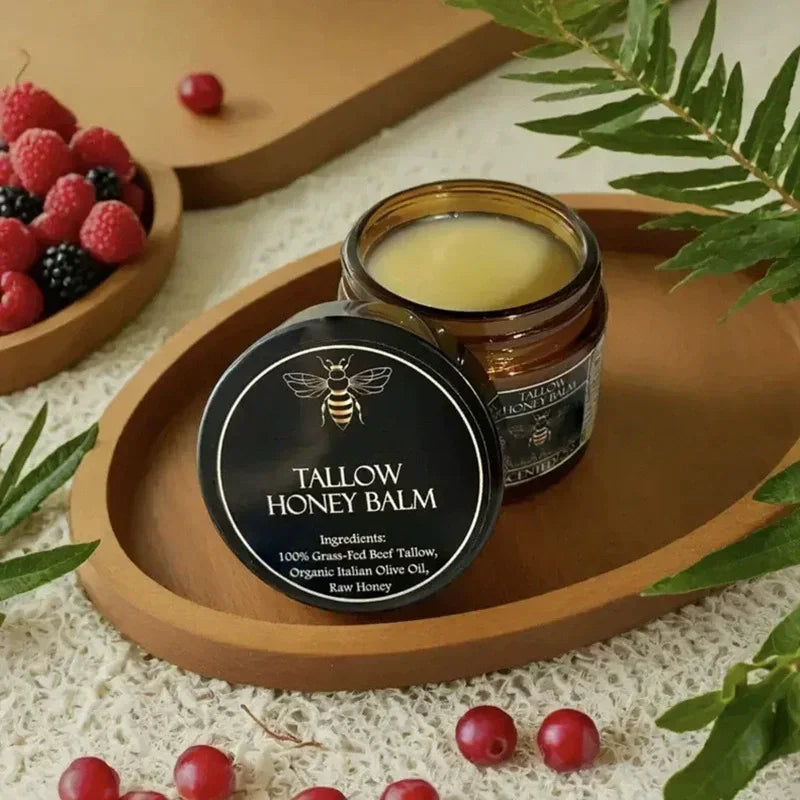 Organic Grass Fed Beef With Raw Honey Moisturizing Cream For Soft Smooth Skin Handmade All-Natural Moisturizer Skin