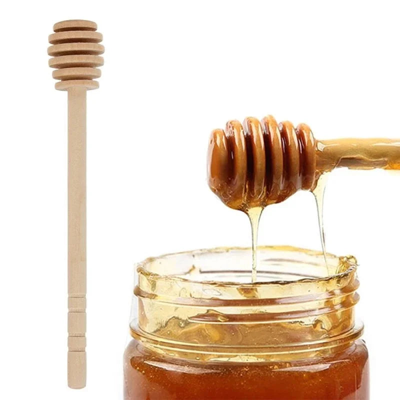 8/10/16CM Wooden Stirrers Honey Dipper Wood Honey Spoon Stick Honey Jar Stick Collect Dispense Honey Wedding Party Gif