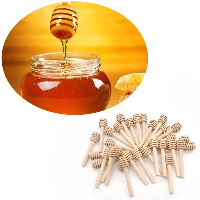 8/10/16CM Wooden Stirrers Honey Dipper Wood Honey Spoon Stick Honey Jar Stick Collect Dispense Honey Wedding Party Gif