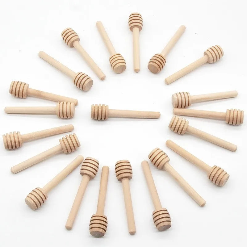 8/10/16CM Wooden Stirrers Honey Dipper Wood Honey Spoon Stick Honey Jar Stick Collect Dispense Honey Wedding Party Gif