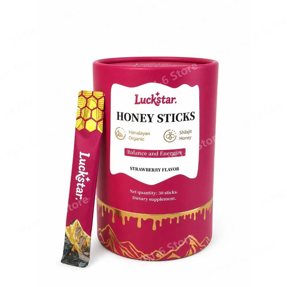 Luckstar Shilajit Honey Sticks with Himalayan Honey Natural Energy Support Stamina Vitality Focus Wellness for Men Women 30Stick