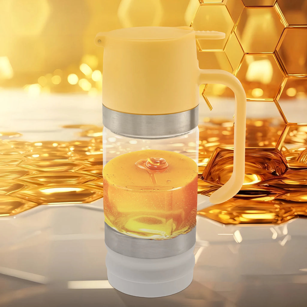 Honey Dispenser Glass Maple Syrup Dispenser with Handle No Drip Honey Dispenser Jar Multifunctional Oil Bottle Kitchen Tool
