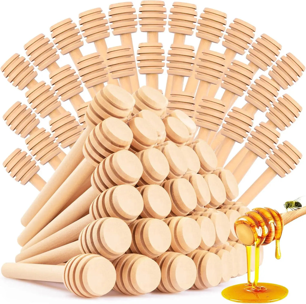 8/10/16CM Wooden Stirrers Honey Dipper Wood Honey Spoon Stick Honey Jar Stick Collect Dispense Honey Wedding Party Gif