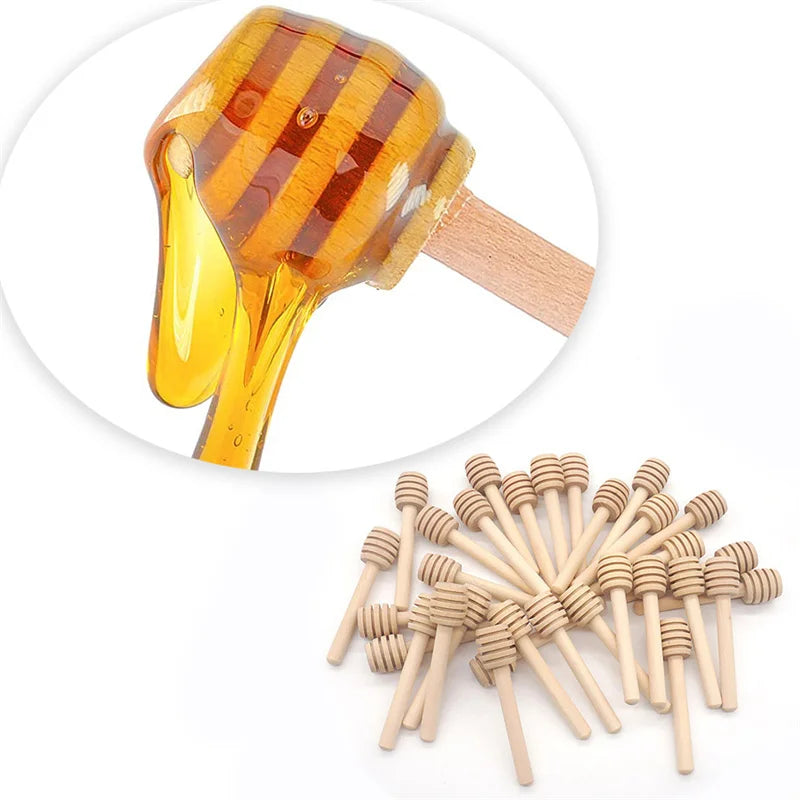 8/10/16CM Wooden Stirrers Honey Dipper Wood Honey Spoon Stick Honey Jar Stick Collect Dispense Honey Wedding Party Gif