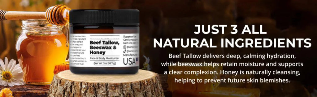 Whipped Beef Tallow And Honey Balm Moisturizing Beef Tallow Face Cream Body Lotion Grass Fed Grass Finished Face Cream Care