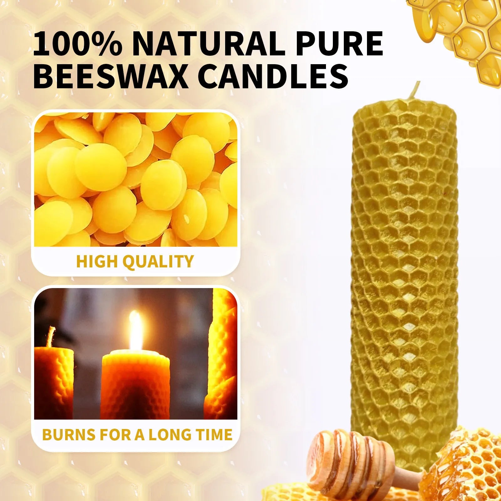 10/20/30pcs Beeswax Sheets Candle Making Craft DIY Kits Honey Candles Maker Full Bees Wax Honeycomb Beekeeping Foundation Sheets